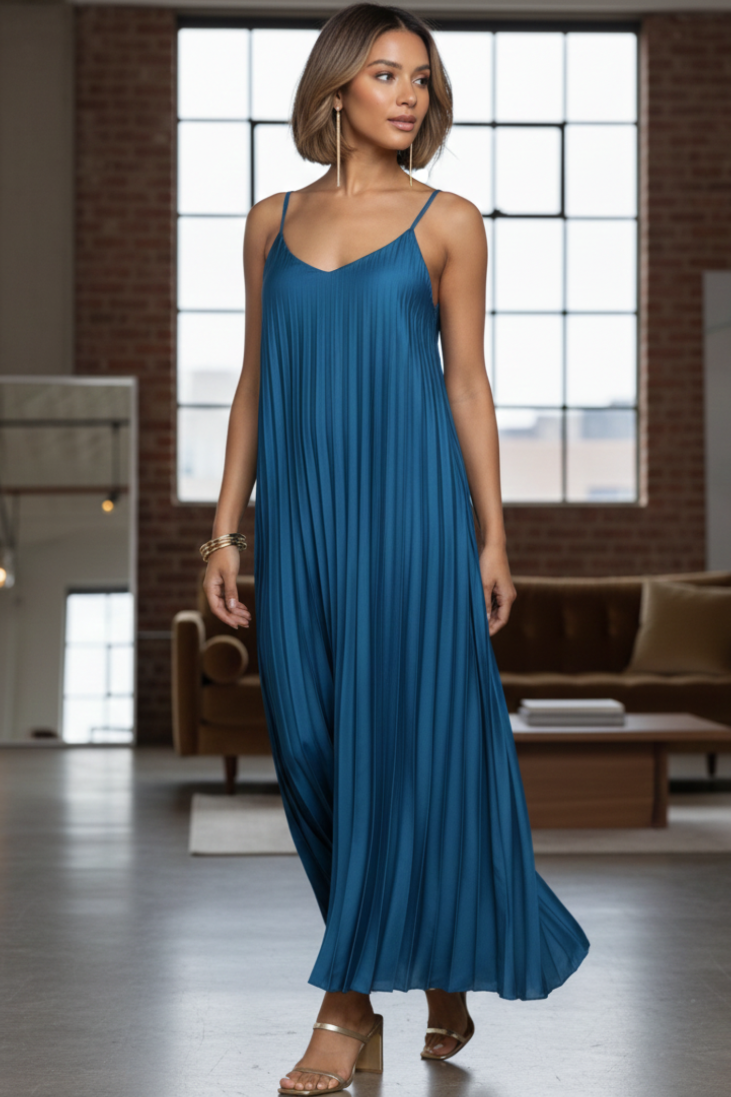chinese dress ladies Canary Satin V-Neck Bridesmaid Dress Mermaid Floor-Length main image 0