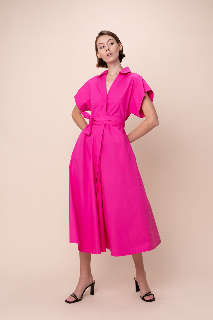 LENNON | Dresses | Cotton, Dresses, Midi Dresses, NEW ARRIVALS, Short Sleeve, SOLIDS, SPRING2025 | shop-sofia