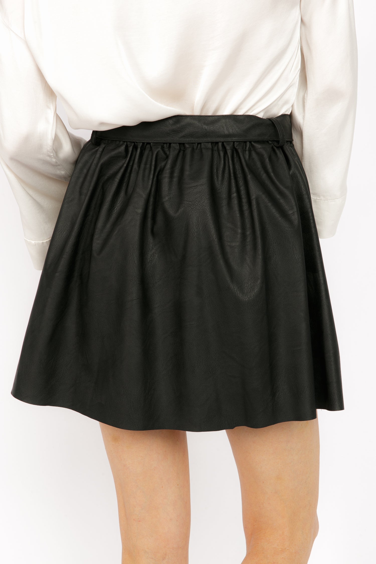 CLODET BLACK FAUX LEATHER SKIRT