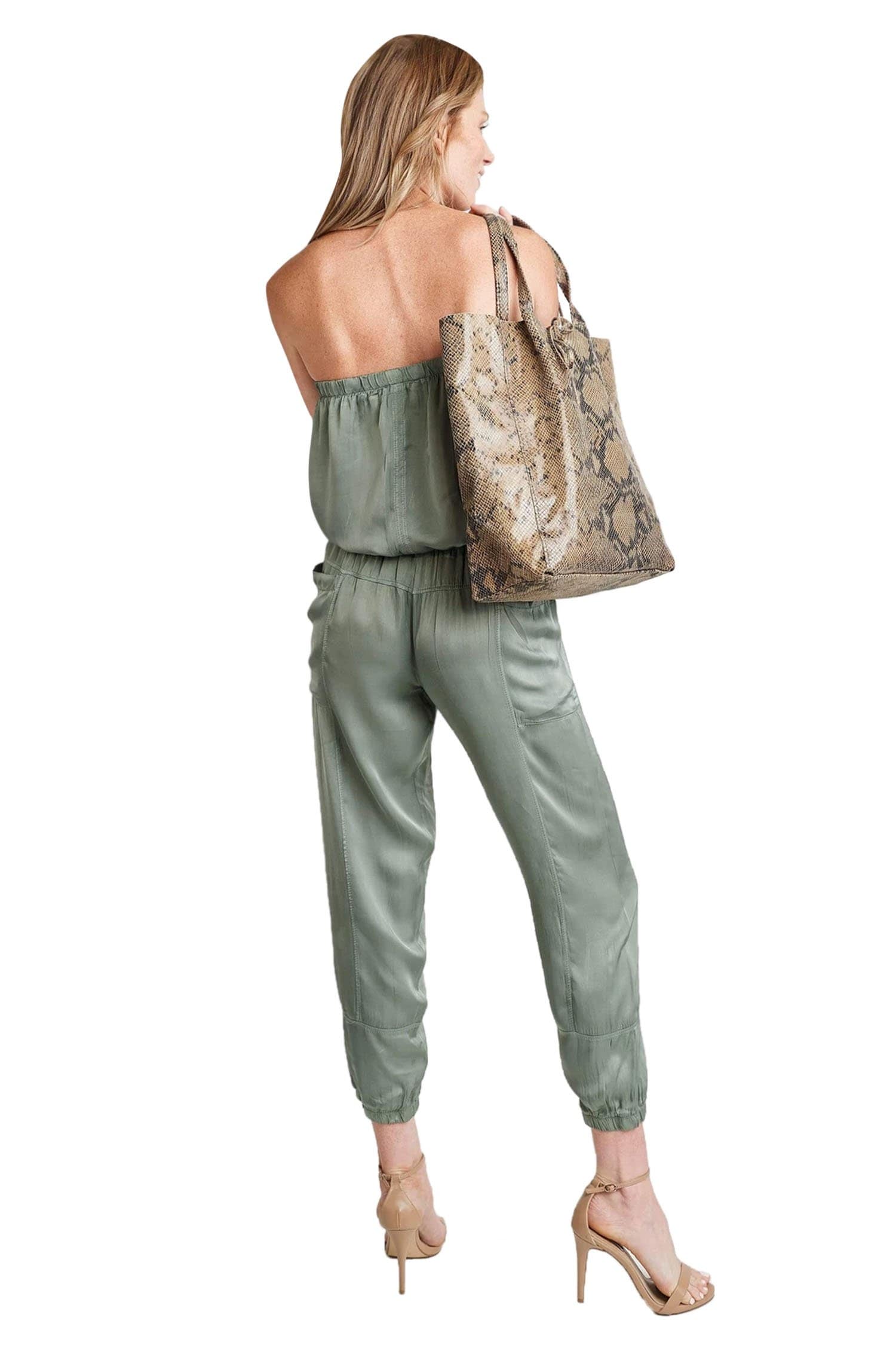 ANGELINE SNAKE PRINT SHOPPER BAG