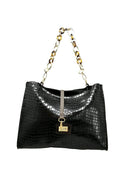 SASSY BLACK EMBOSS CHAIN STRAP SHOULDER BAG | HANDBAGS, import_2020_03_03_175913, Leather, shoulder bag | shop-sofia
