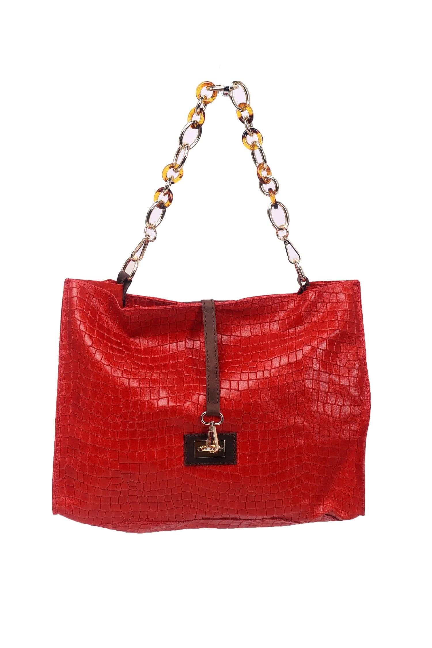 SASSY RED EMBOSS CHAIN STRAP SHOULDER BAG | HANDBAGS, import_2020_03_03_175913, Leather, shoulder bag | shop-sofia