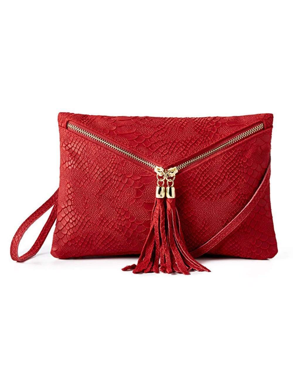 PAYTON CROSSBODY CLUTCH ITALIAN LEATHER SNAKE EMBOSS