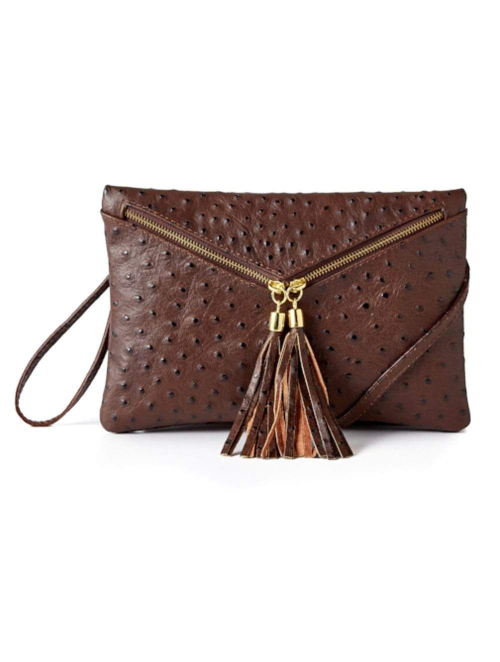 PAYTON CROSSBODY CLUTCH ITALIAN LEATHER EXPRESSO EMBOSS