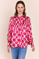 MARTINA | Tops | Button Downs, On Sale, PRINT, Satin, Satin and Silk Tops, Tops | shop-sofia
