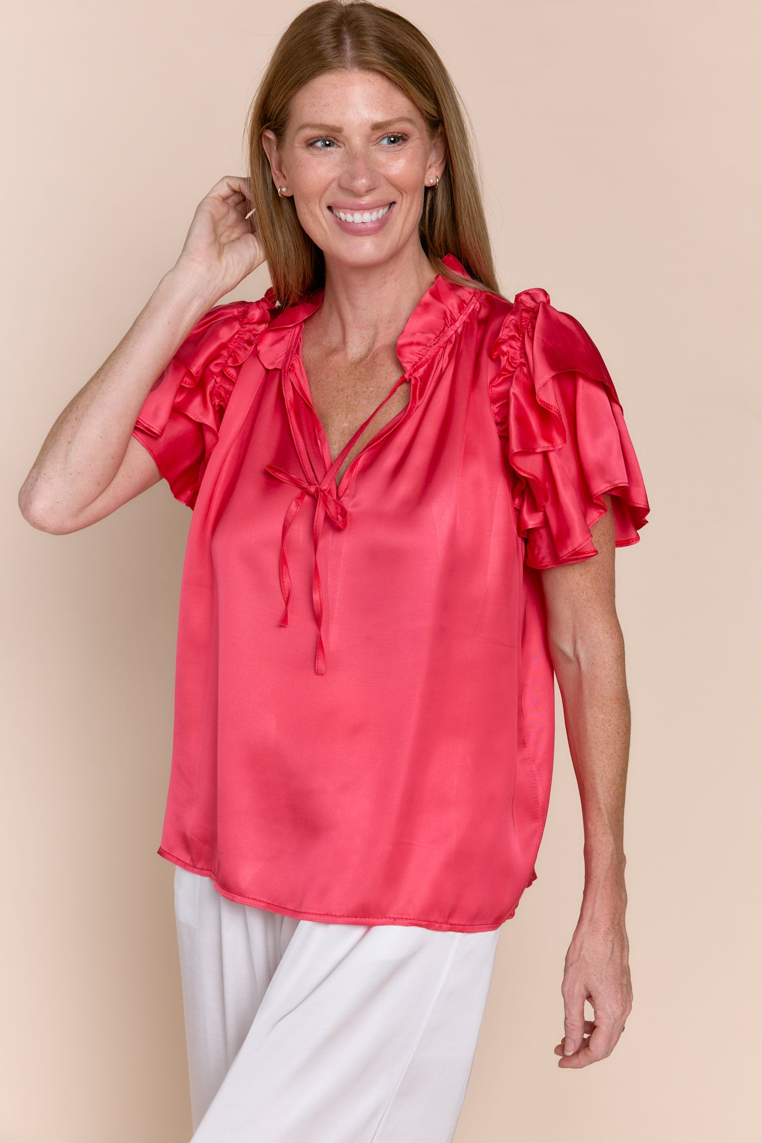 CALI | Tops | Blouse, Satin, Satin and Silk Tops, SOLIDS, SS23, Tops | shop-sofia