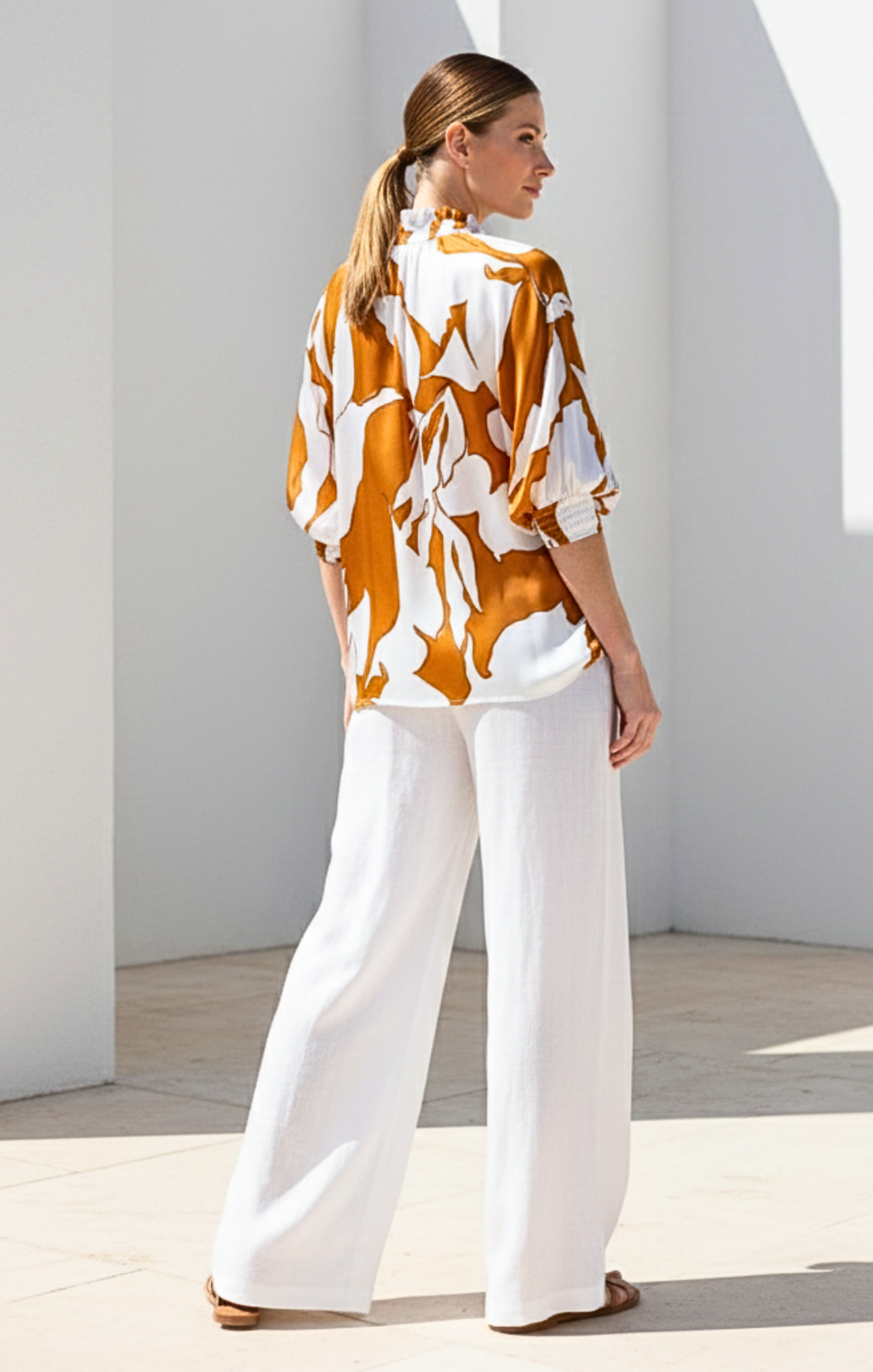 Andrea Satin V-Neck Blouse