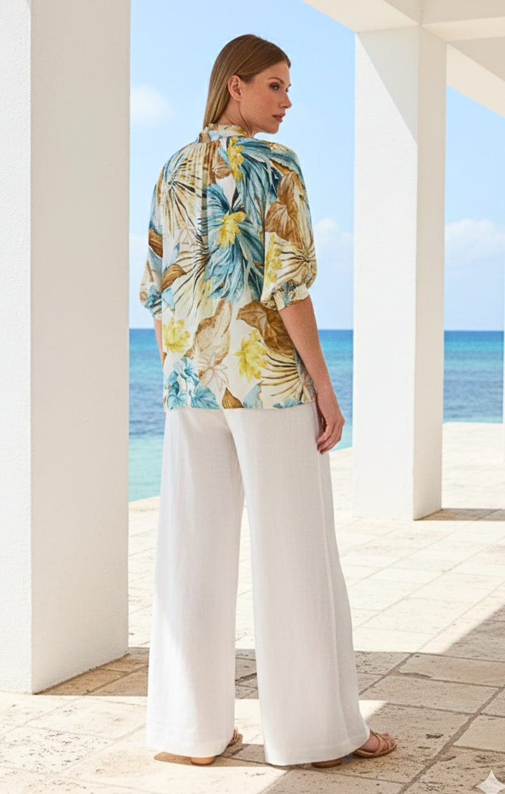 Andrea Satin V-Neck Blouse