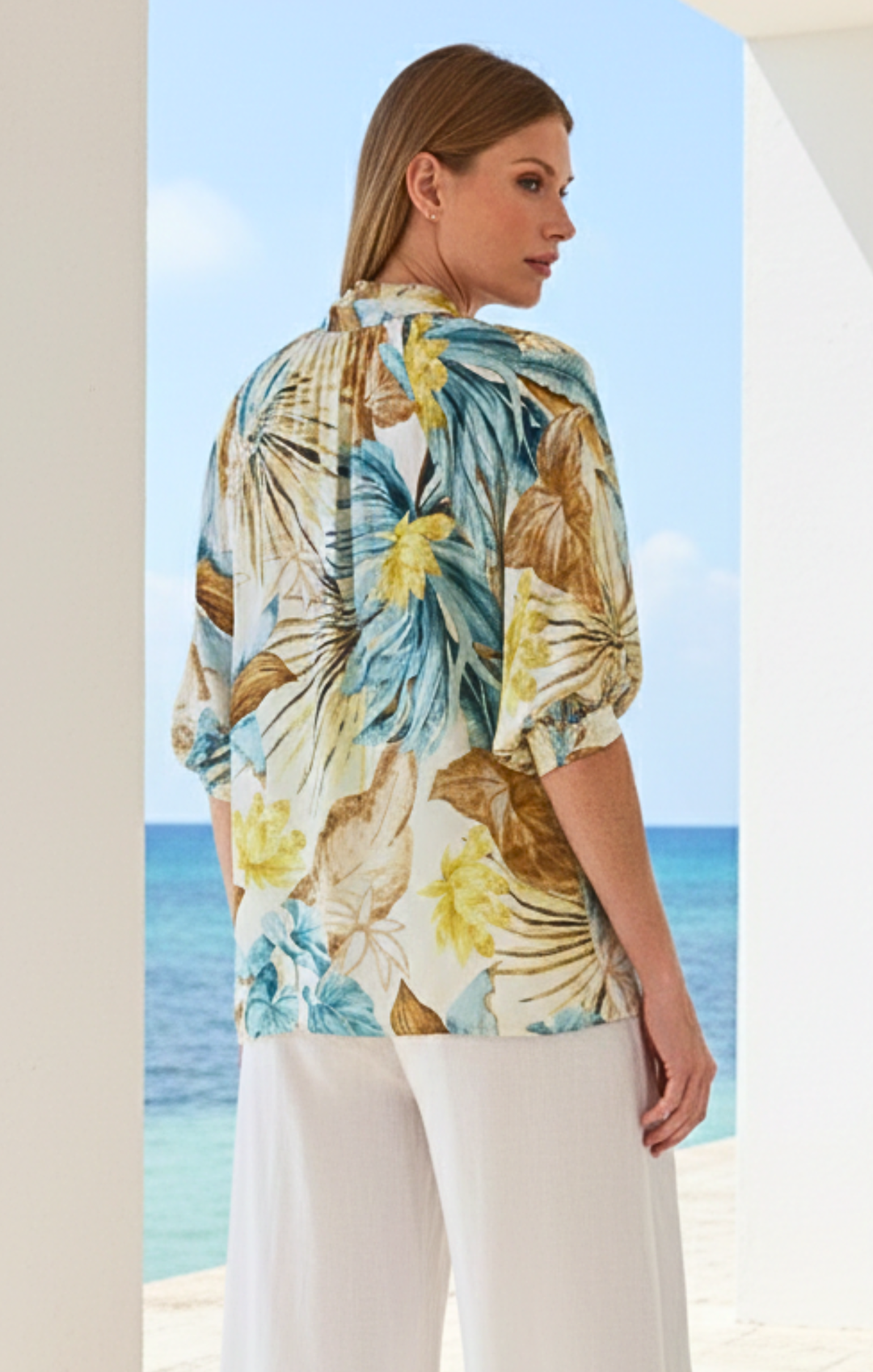 Andrea Satin V-Neck Blouse