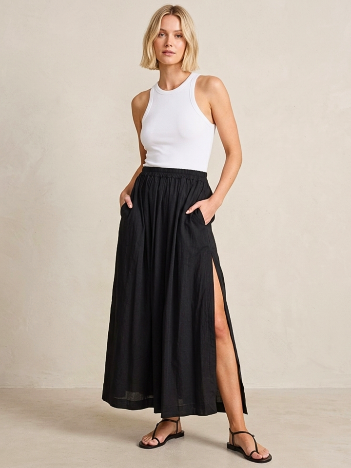 The Ariana Poplin  Maxi Skirt