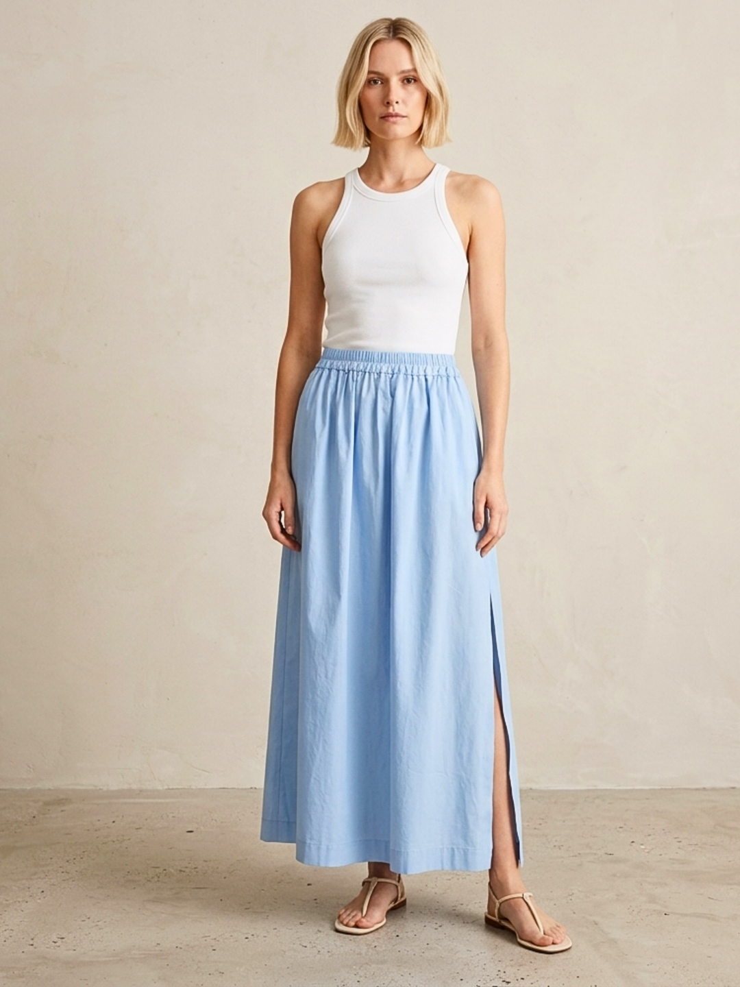 The Ariana Poplin  Maxi Skirt