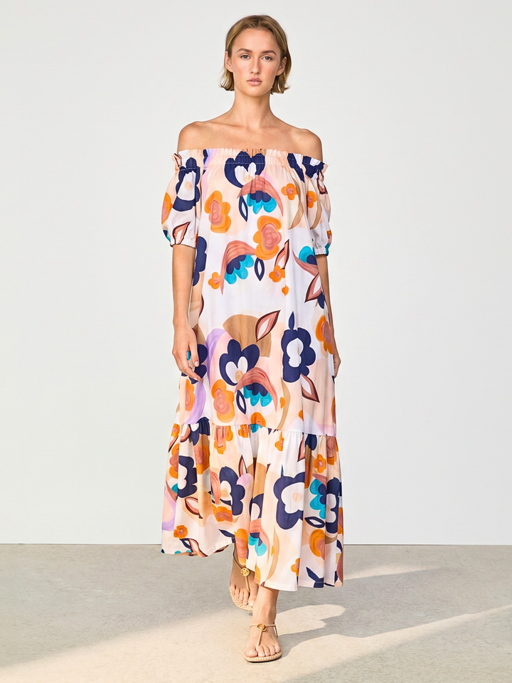 Aria Off-Shoulder Belted Maxi Dress