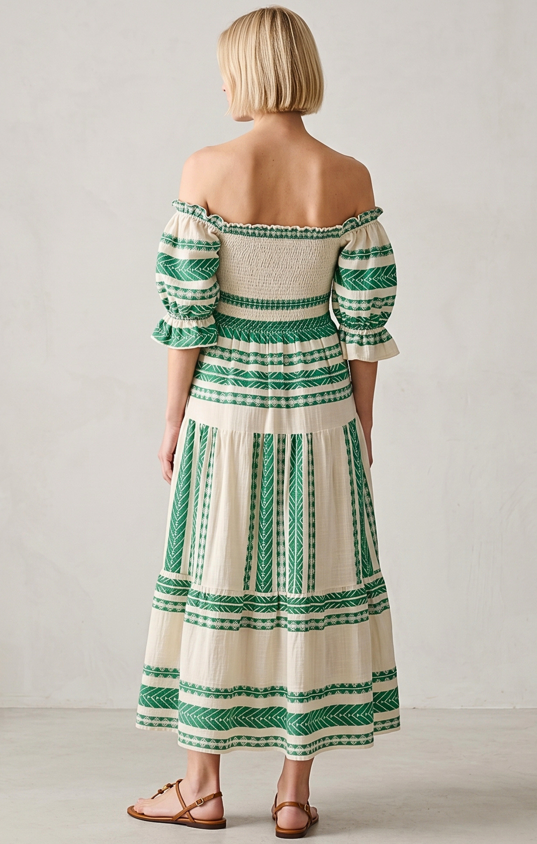THE AZEL SMOCKED MIDI DRESS