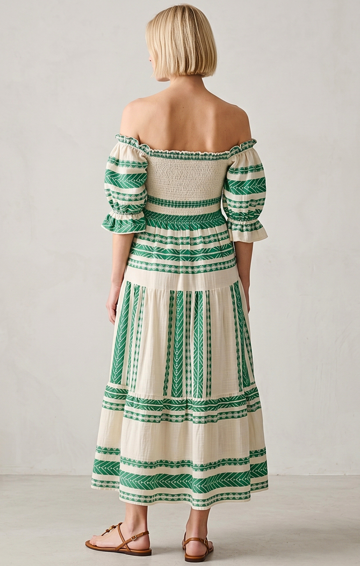 THE AZEL SMOCKED MIDI DRESS