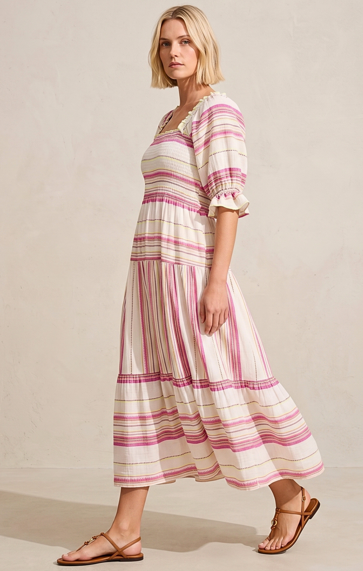 THE AZEL SMOCKED MIDI DRESS