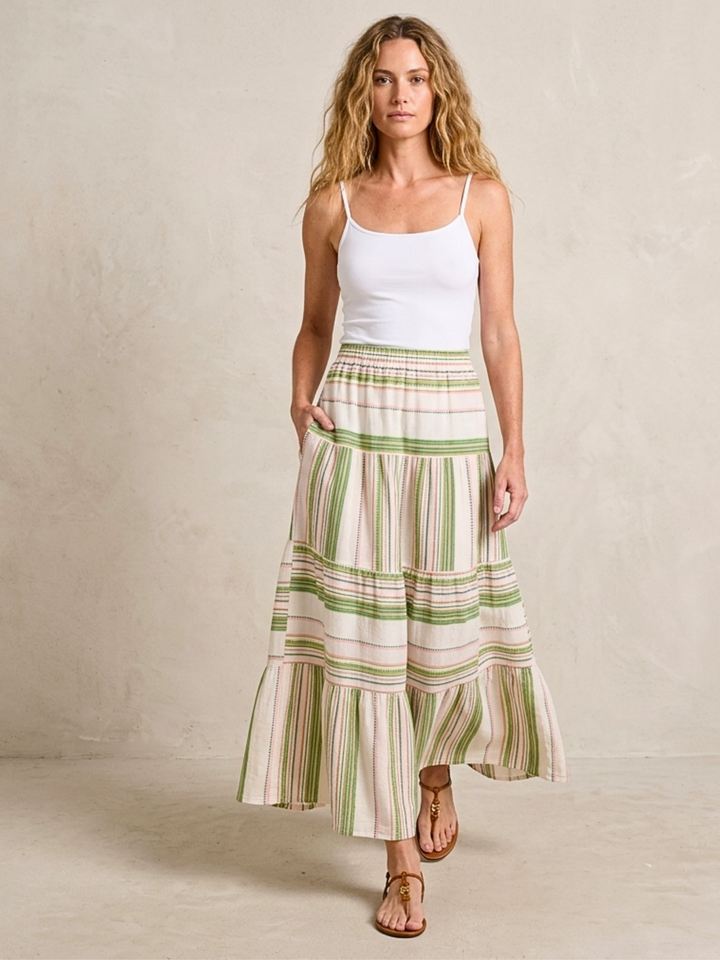 The Azuba Tiered  Bohemian Maxi Skirt