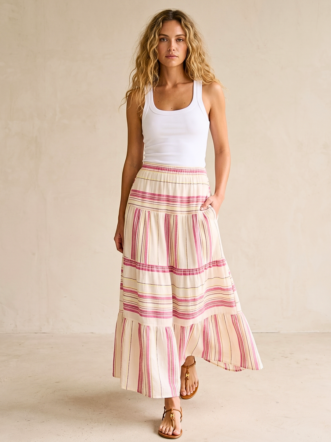 The Azuba Tiered  Bohemian Maxi Skirt