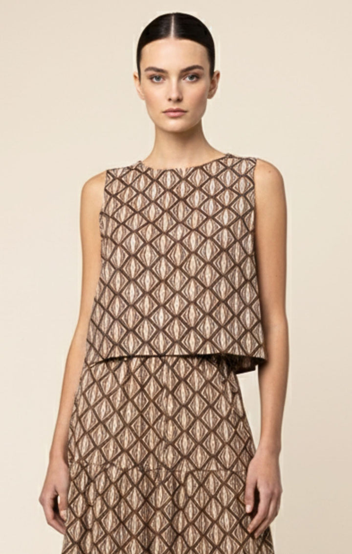 Agatha Italian Linen Cotton Blend Tank