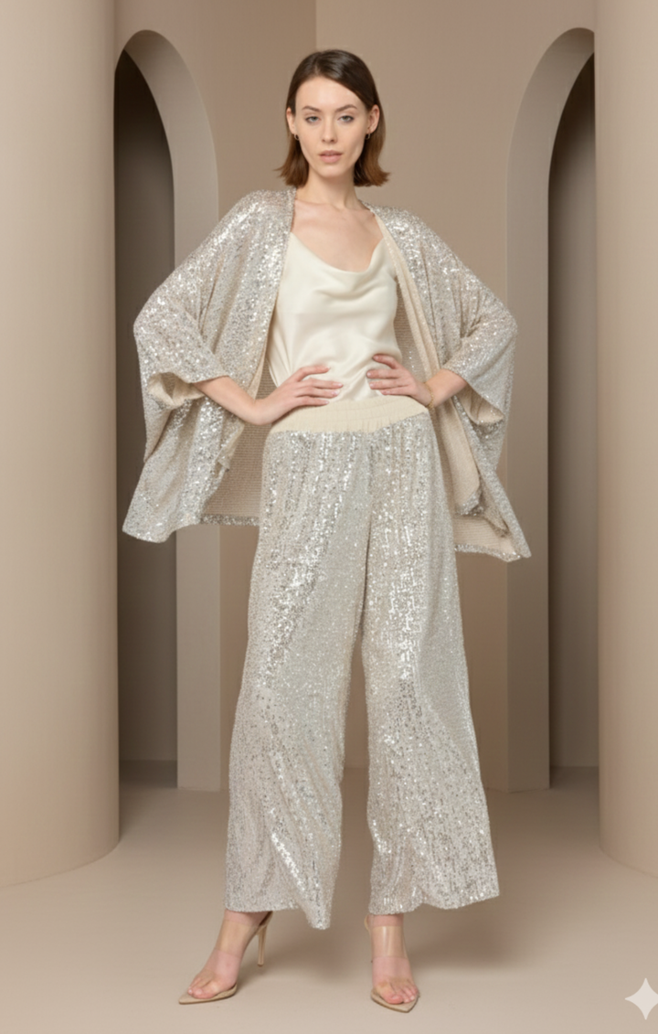 Alina talian-Inspired Sequin Kimono Jacket