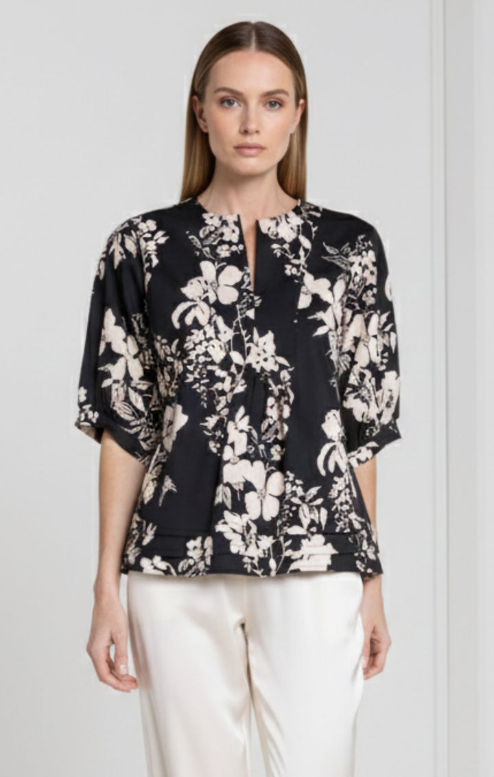 Allison Italian Cotton Style Peplum Top