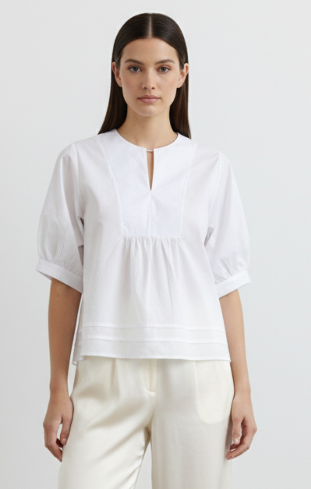 Allison Italian Cotton Style Peplum Top