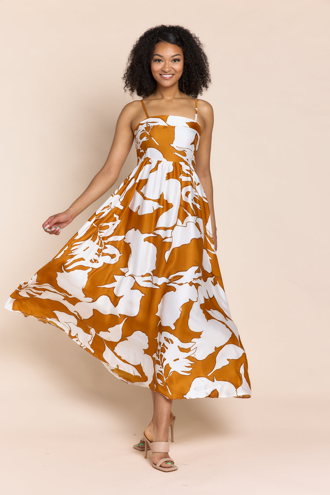 ARABELLA LUSTROUS ITALIAN SATIN EMPIRE-WAIST MAXI DRESS Shop-Sofia ARABELLA LUSTROUS ITALIAN SATIN EMPIRE-WAIST MAXI DRESS Shop-Sofia