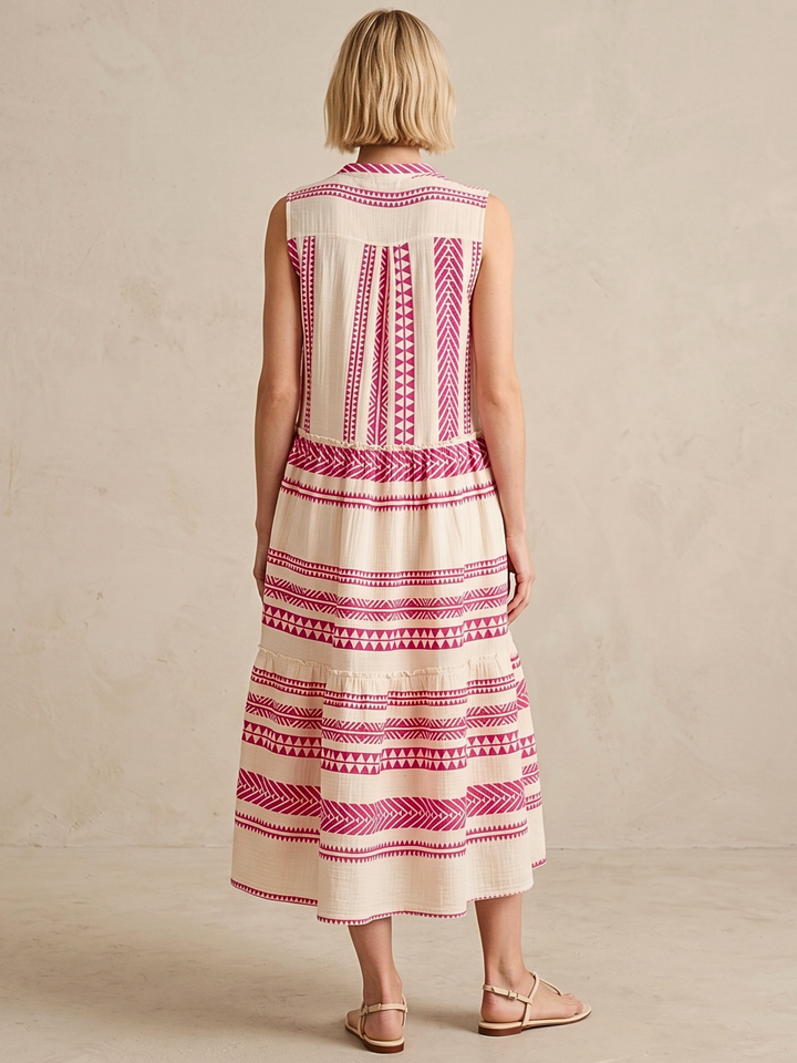 BALENCIA TIERED SLEEVELESS MAXI DRESS