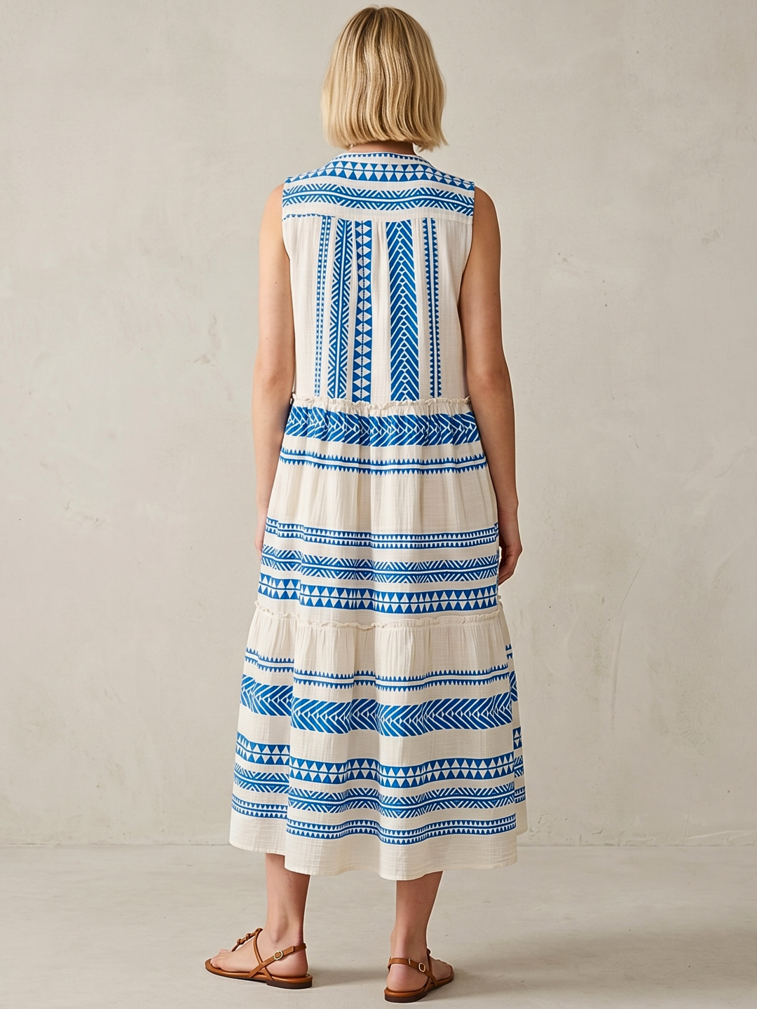 BALENCIA TIERED SLEEVELESS MAXI DRESS