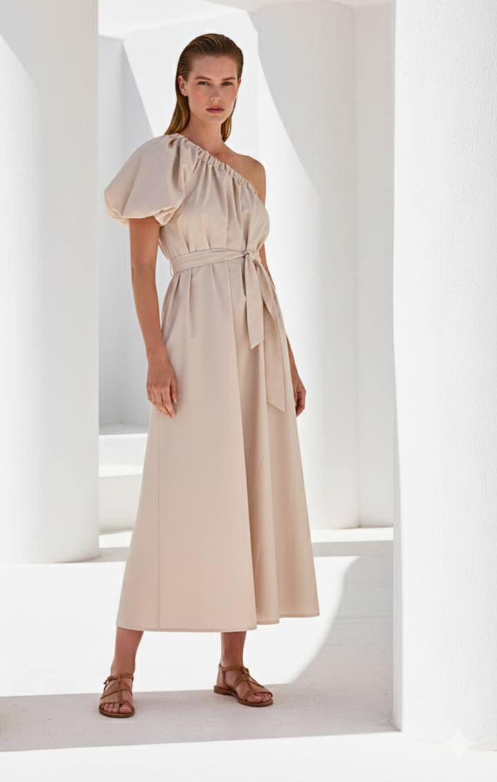 Blaire  One-Shoulder Maxi Dress - Summer Beach Goddess