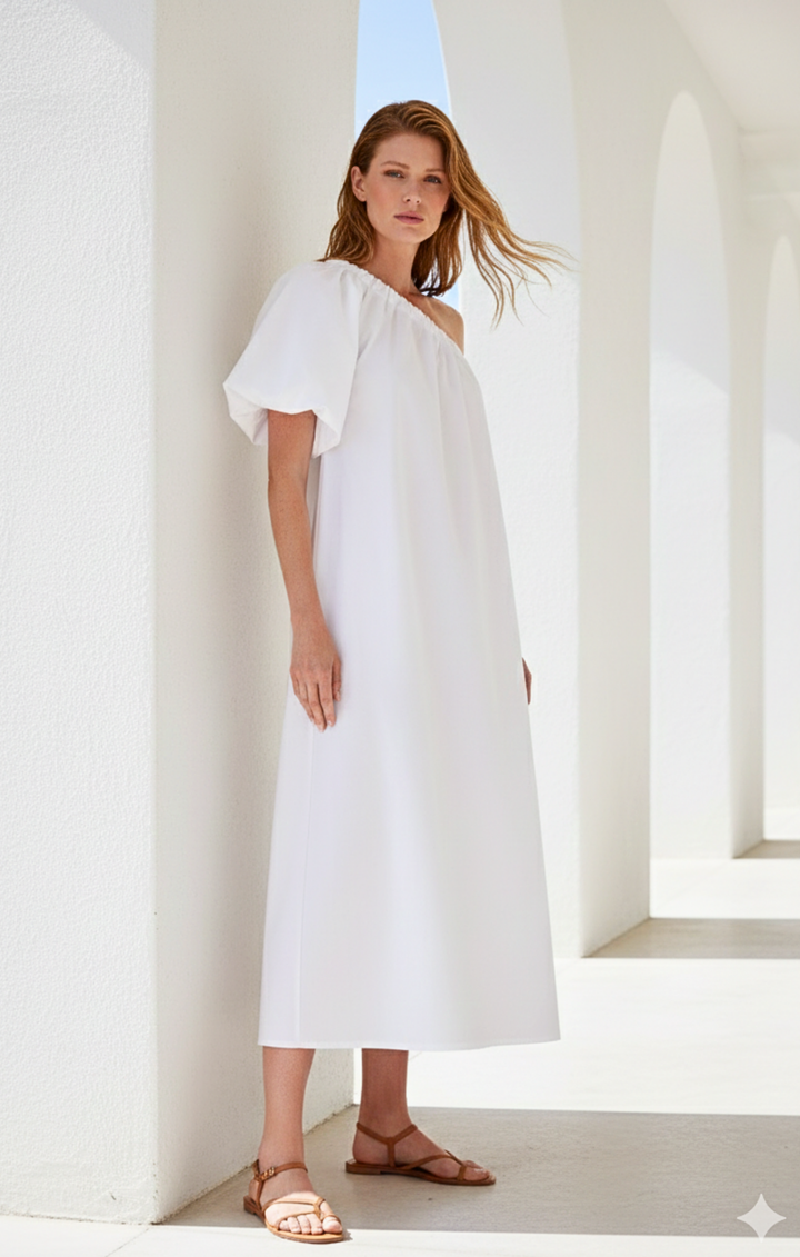 Blaire  One-Shoulder Maxi Dress - Summer Beach Goddess