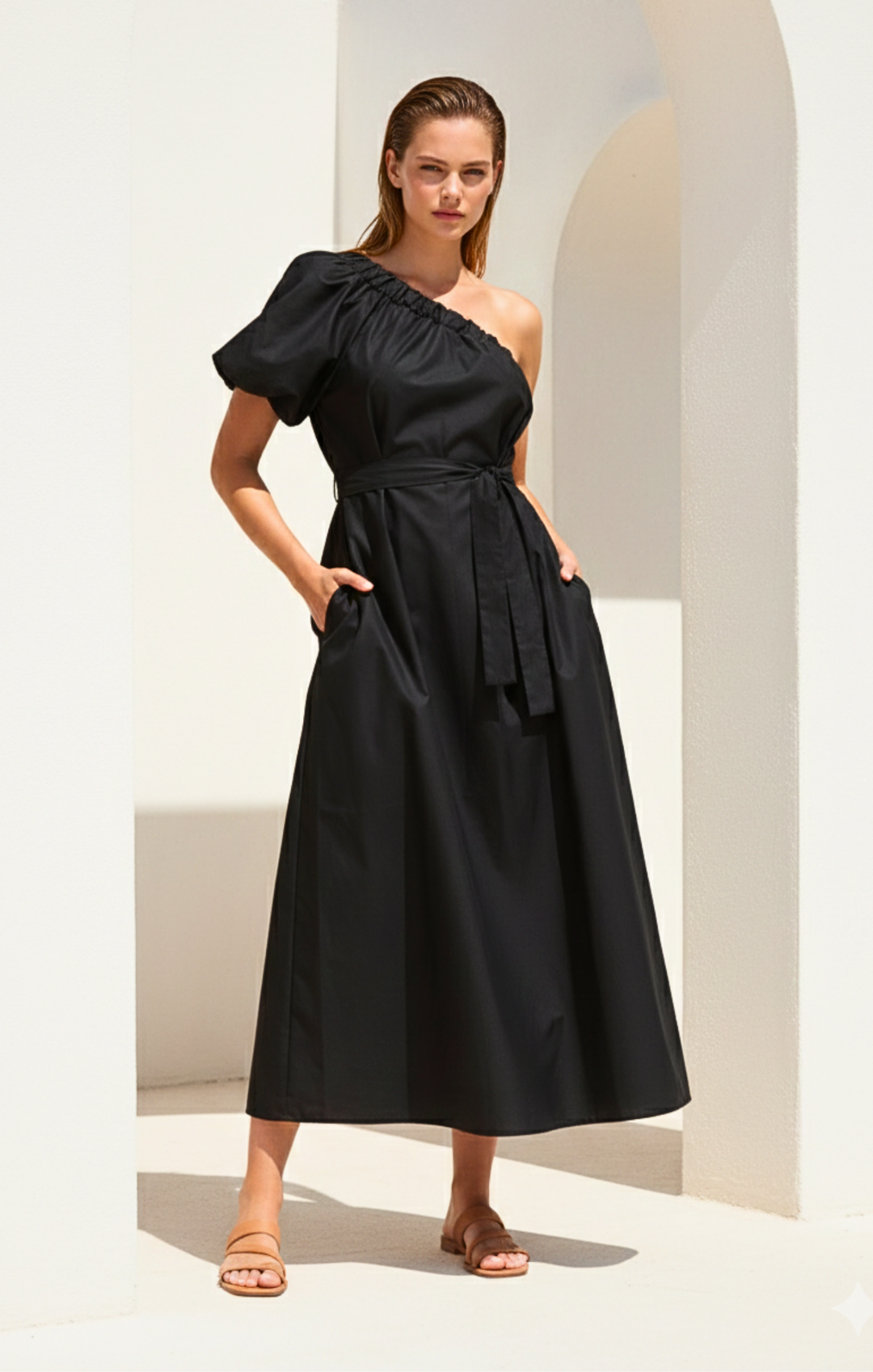 Blaire  One-Shoulder Maxi Dress - Summer Beach Goddess