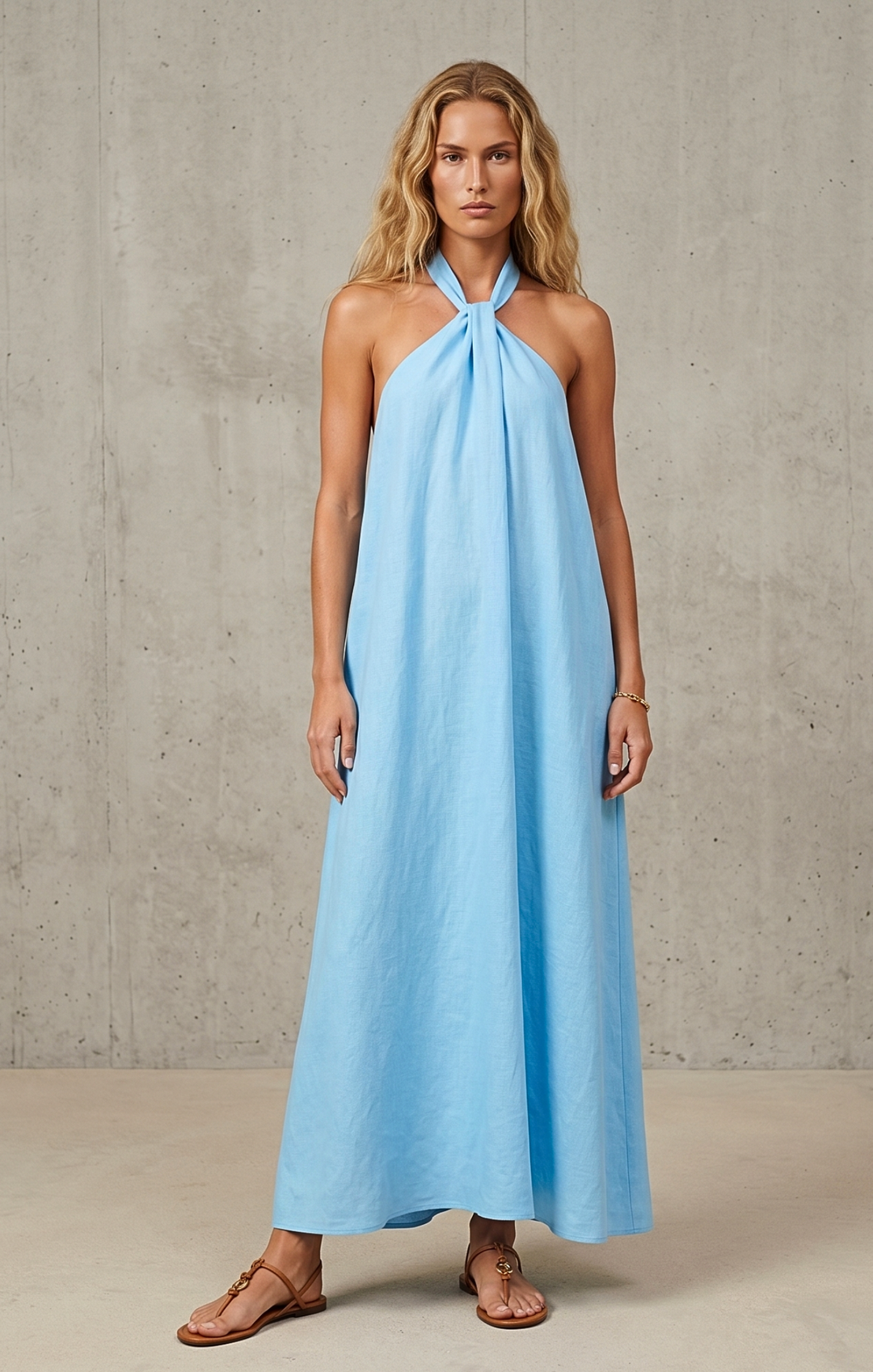 BRIGITTE HALTER NECK MAXI DRESS