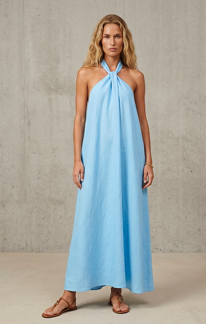 BRIGITTE HALTER NECK MAXI DRESS