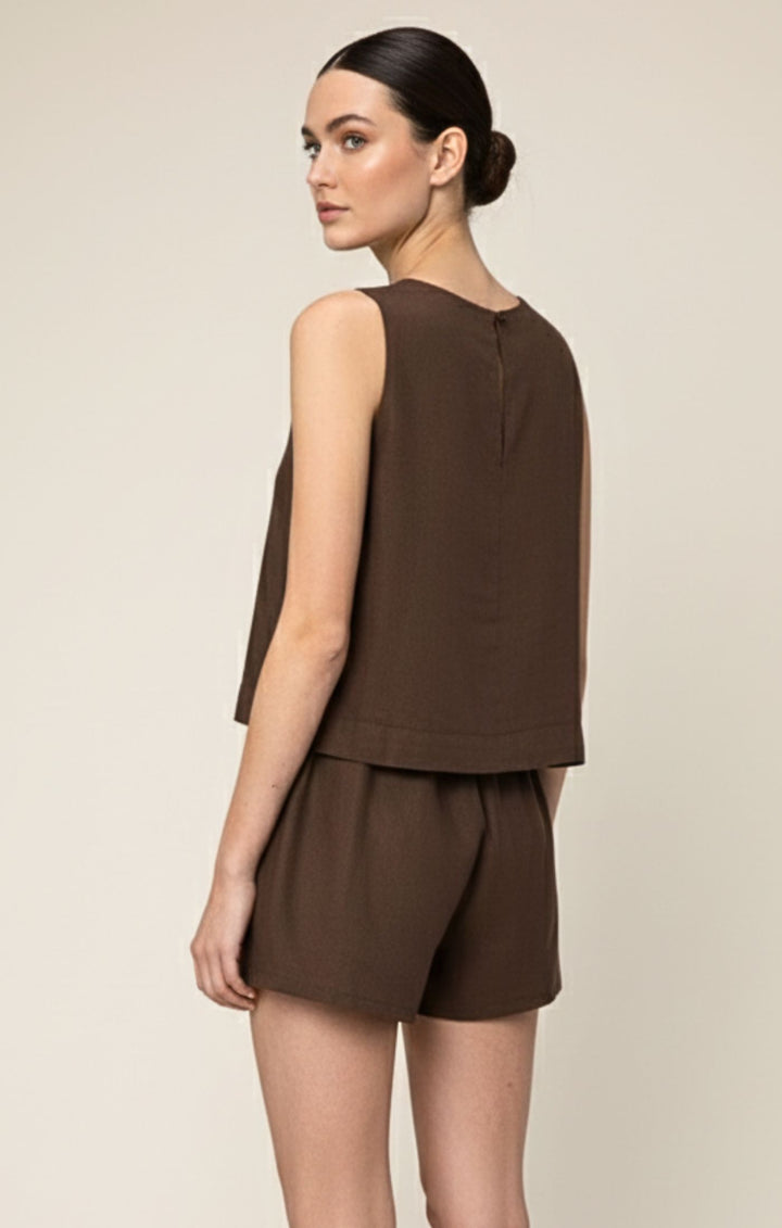 Agatha Italian Linen Cotton Blend Tank