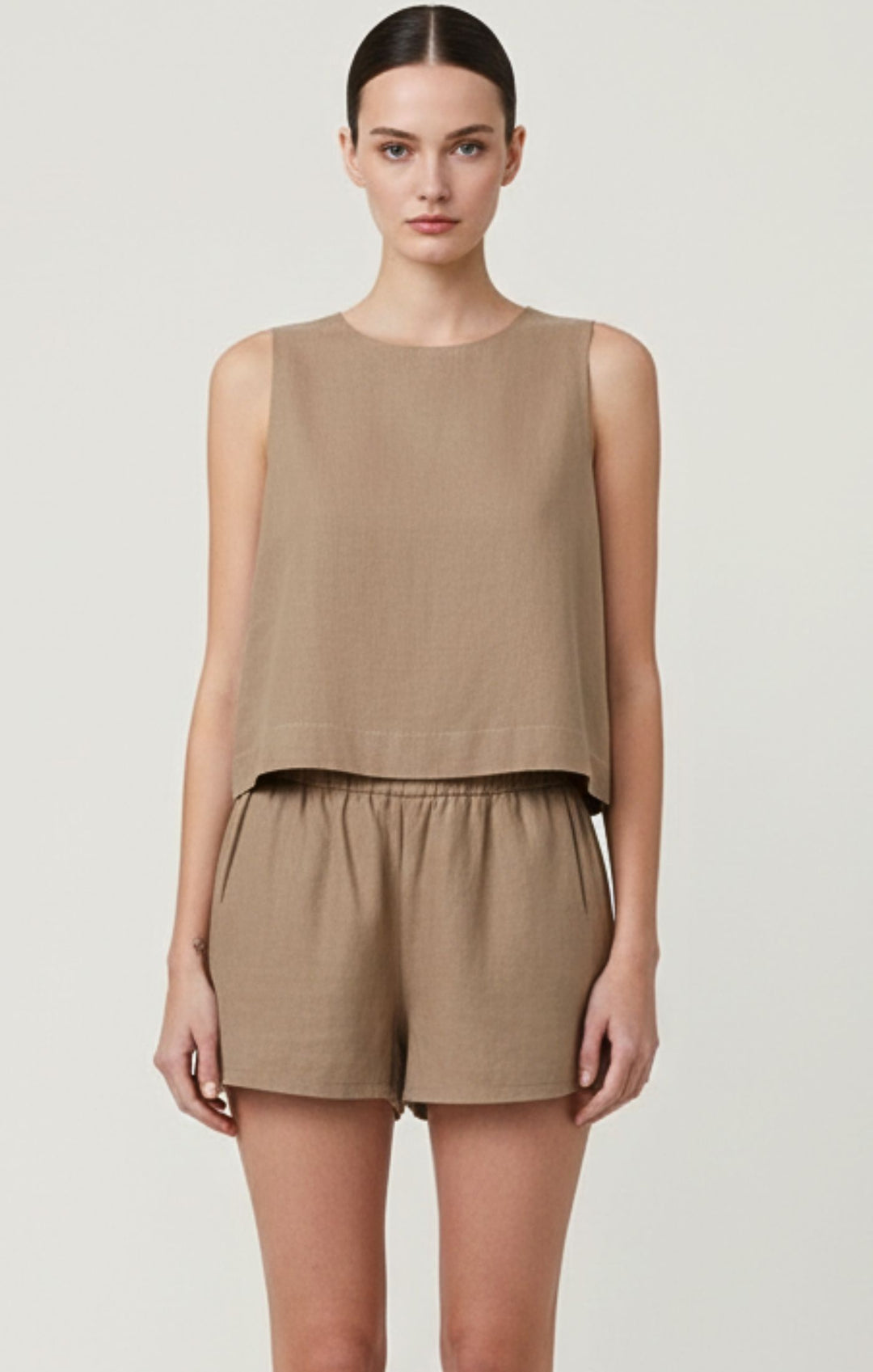 Agatha Italian Linen Cotton Blend Tank