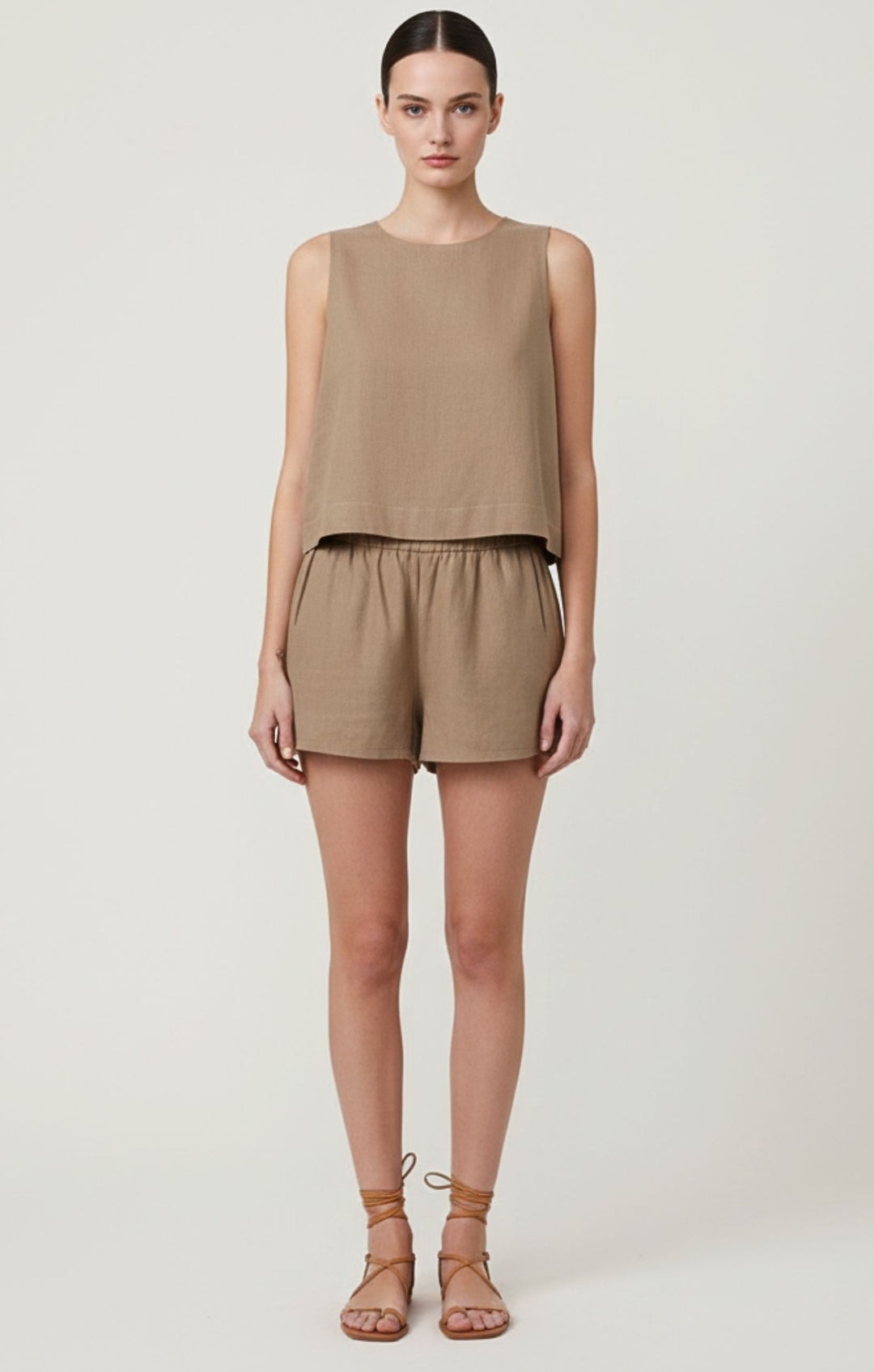 Agatha Italian Linen Cotton Blend Tank