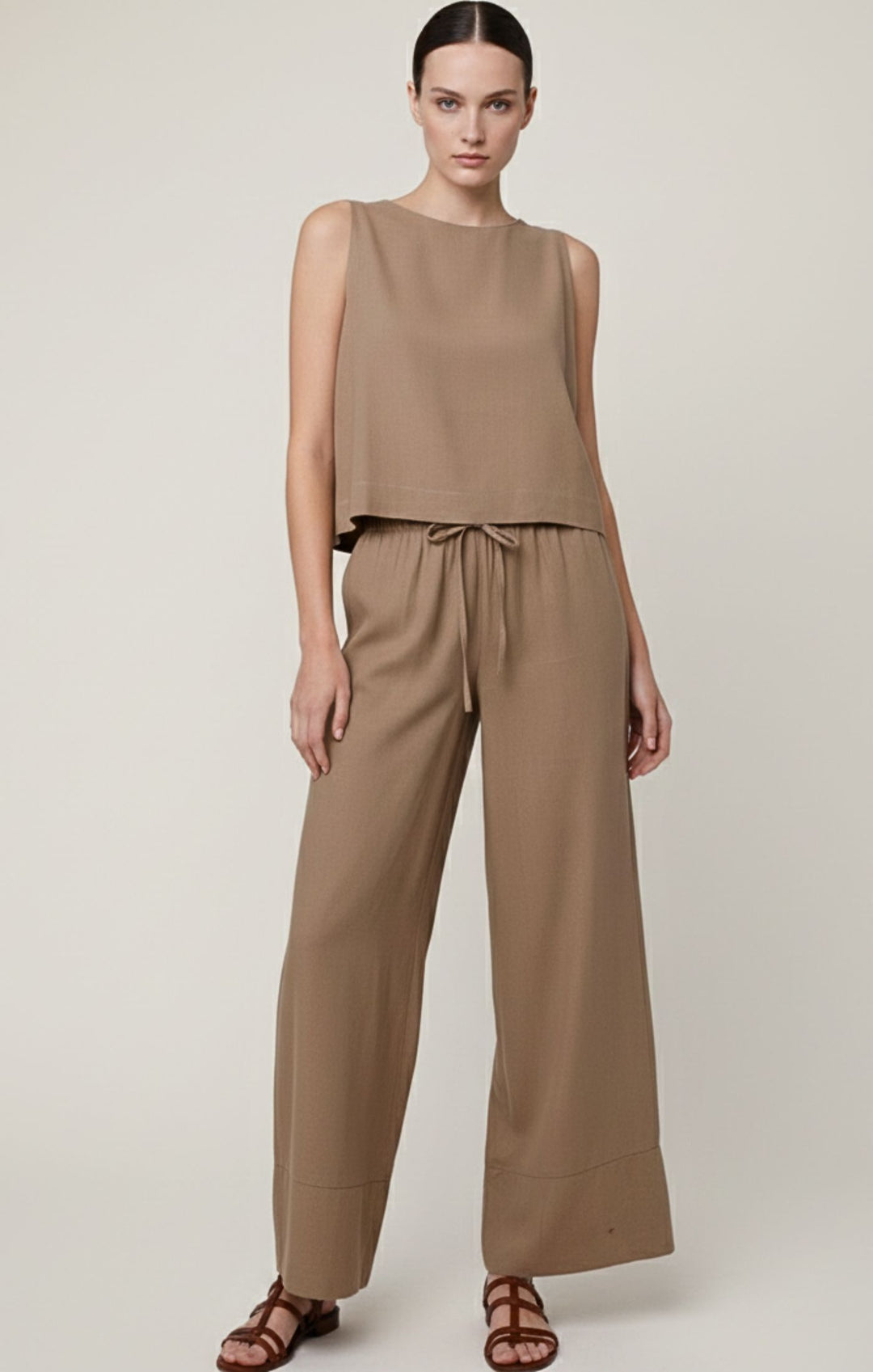 Agatha Italian Linen Cotton Blend Tank