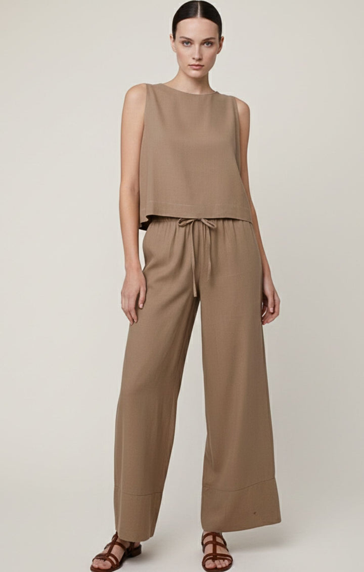 Agatha Italian Linen Cotton Blend Tank