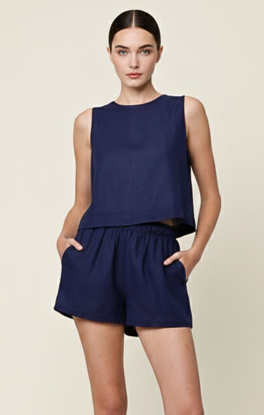 Agatha Italian Linen Cotton Blend Tank