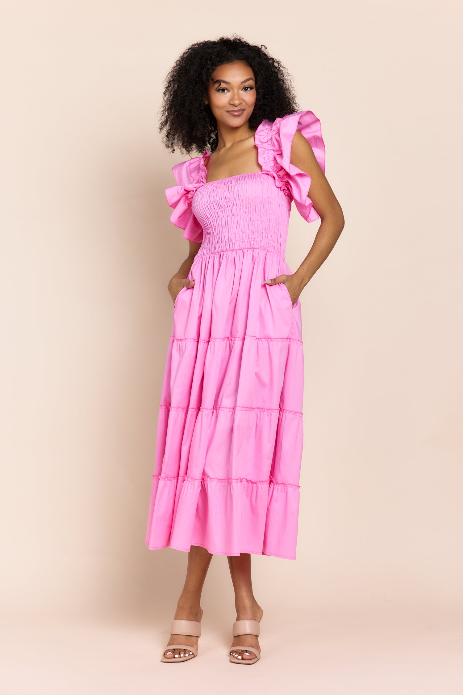 世*生様 andmary sophia frill set dress beig ANDMARY】Sophia frill set dress