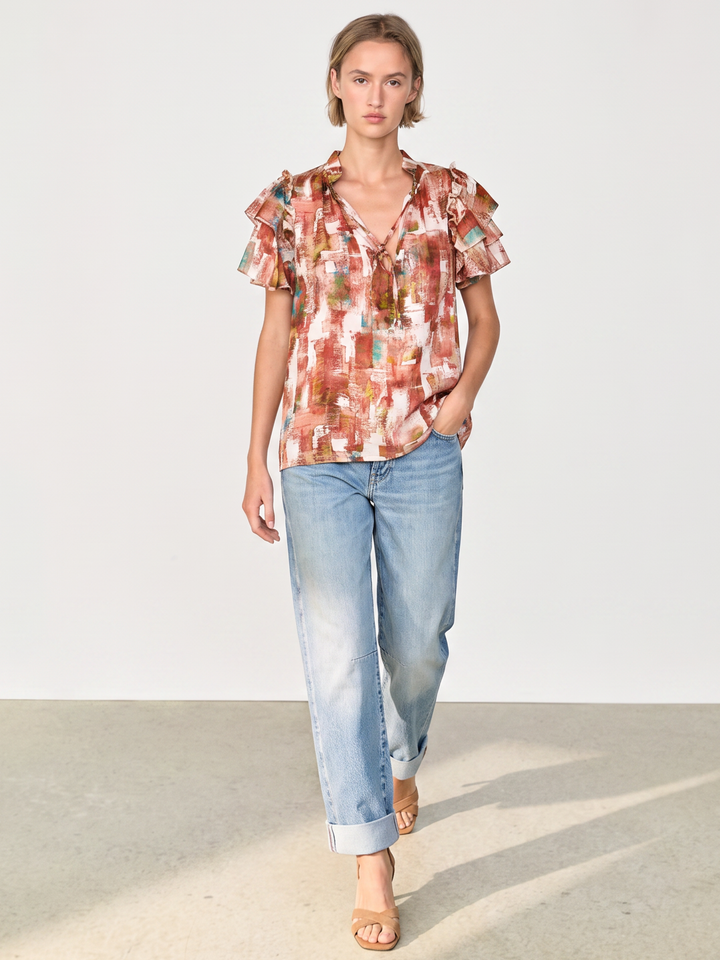 Cali Ruffle Sleeve Top