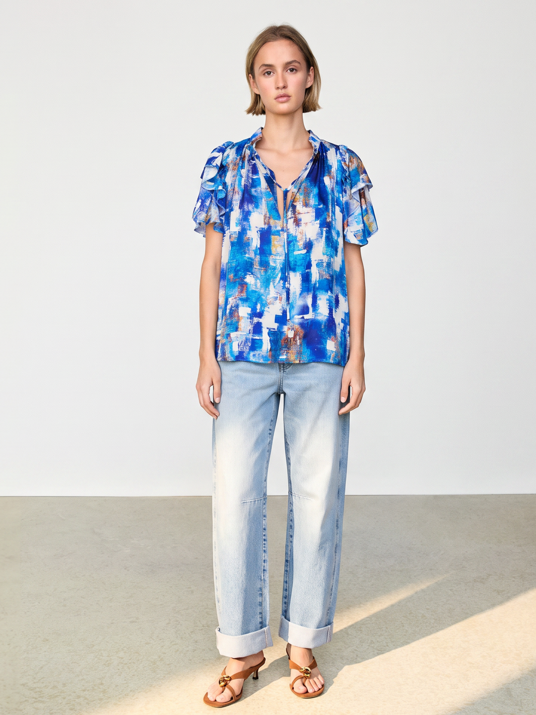 Cali Ruffle Sleeve Top