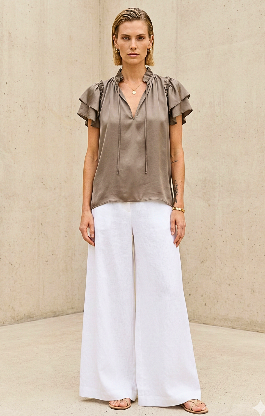 Cali Ruffle Sleeve Top