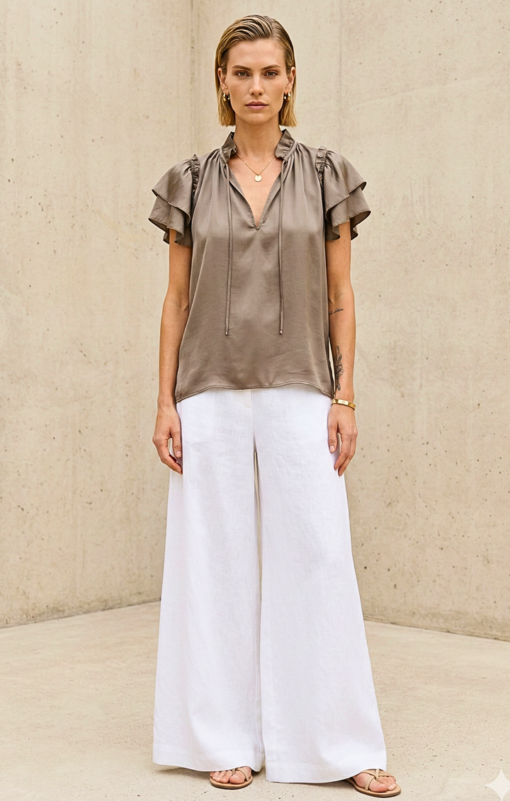 Cali Ruffle Sleeve Top