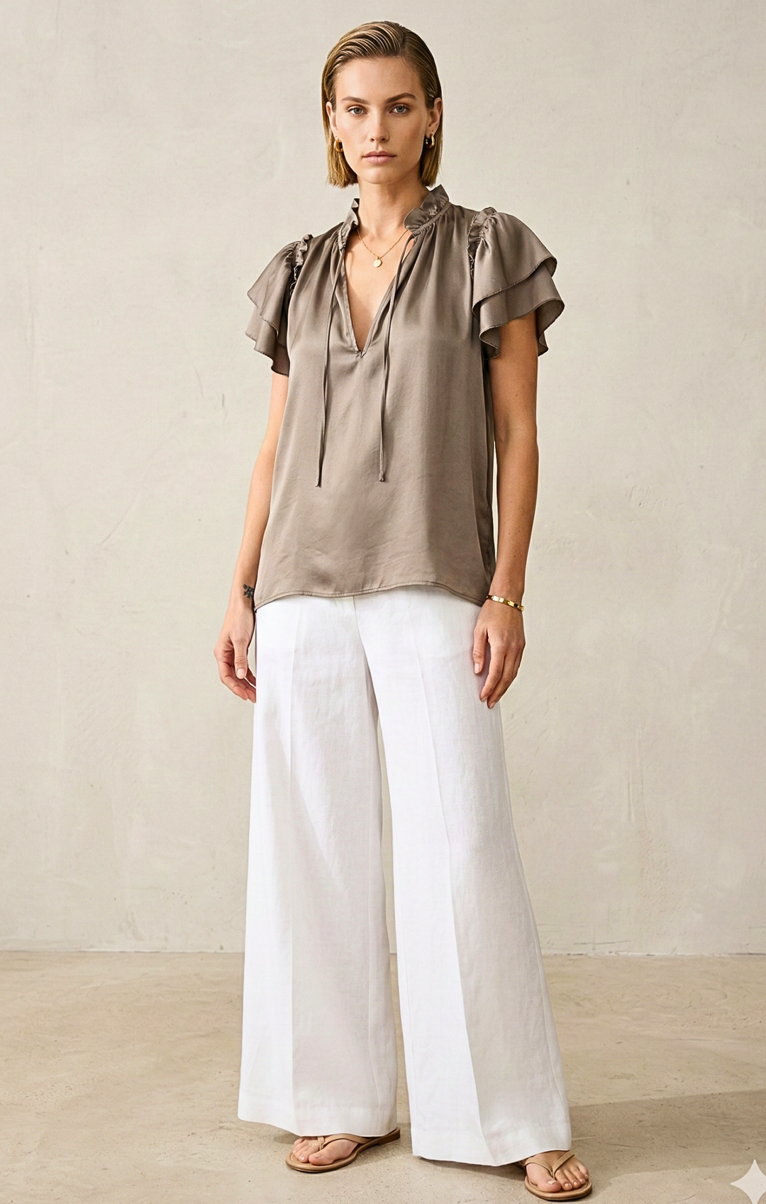 Cali Ruffle Sleeve Top