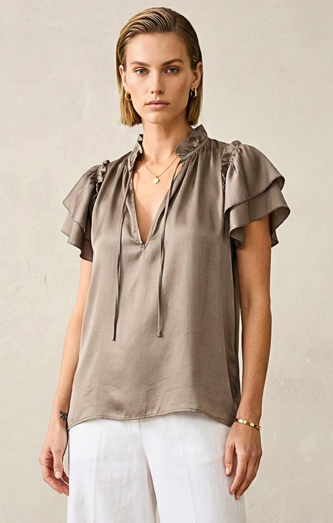 Cali Ruffle Sleeve Top