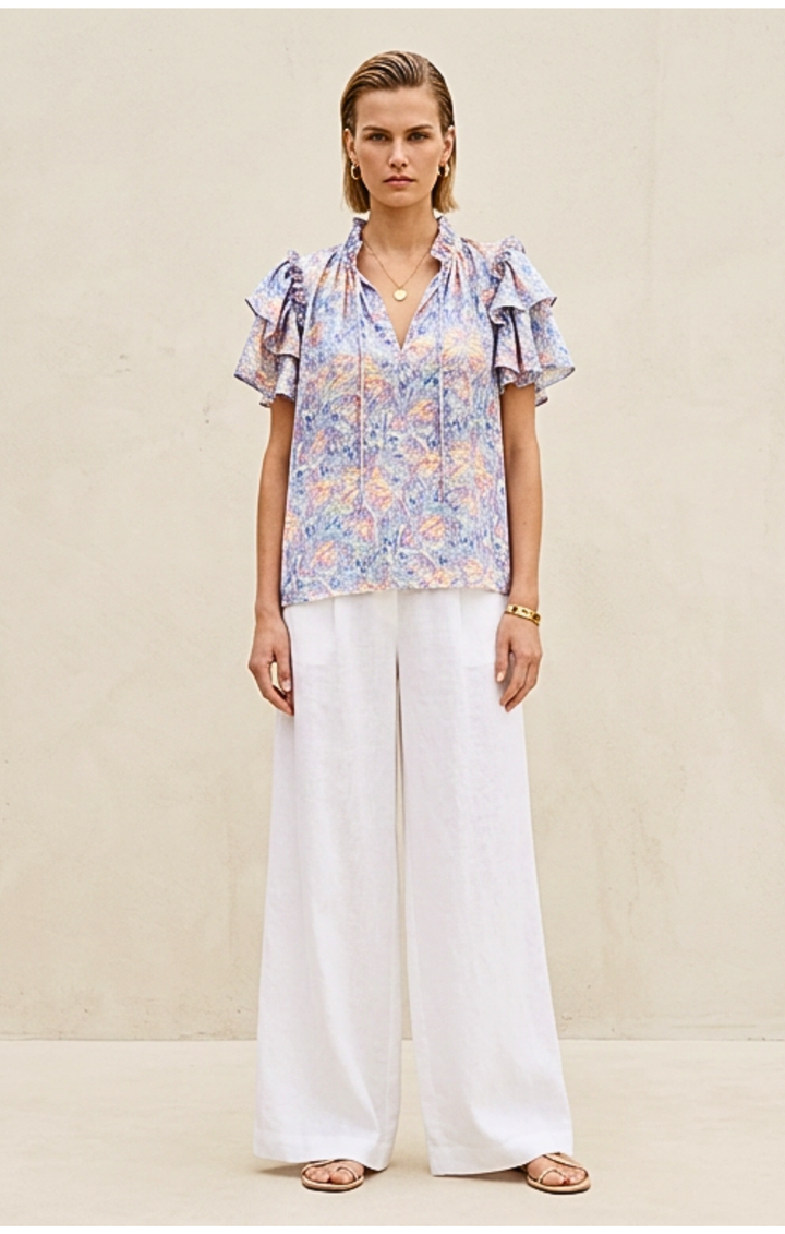 Cali Ruffle Sleeve Top