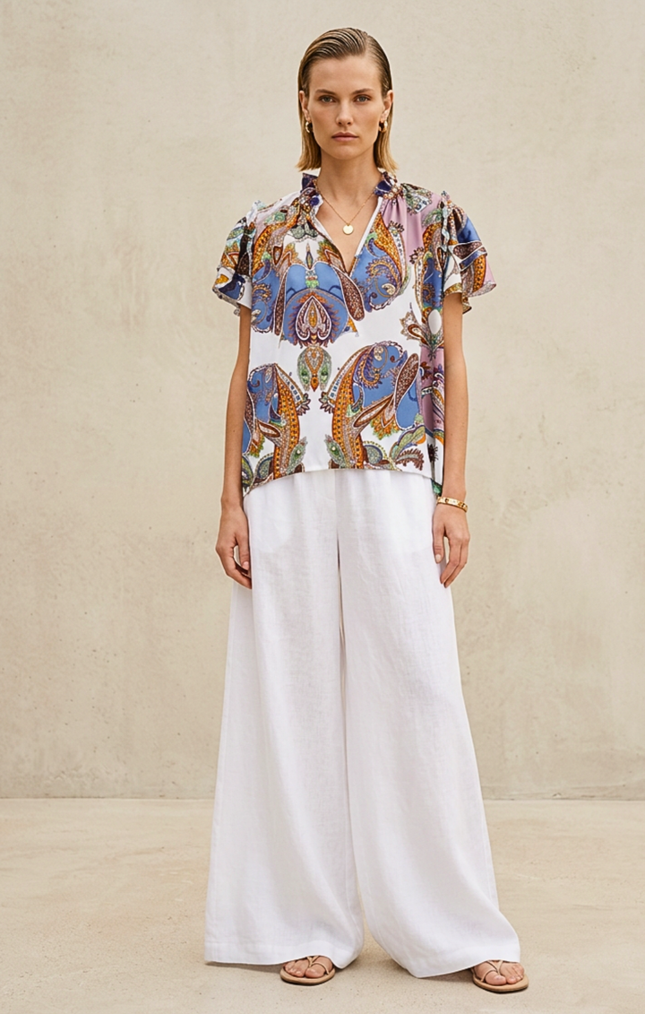 Cali Ruffle Sleeve Top