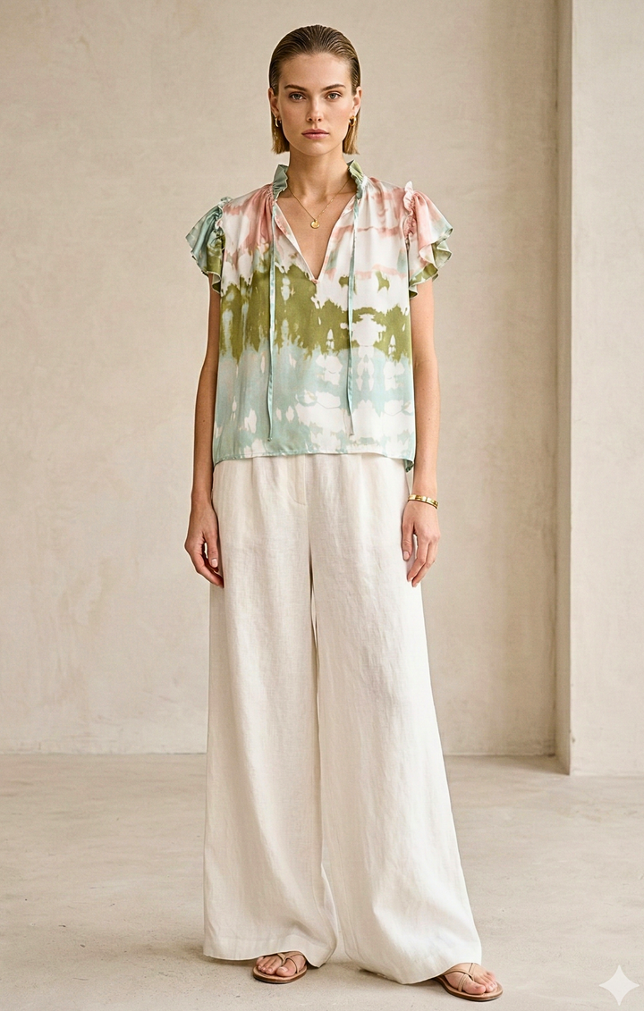 Cali Ruffle Sleeve Top