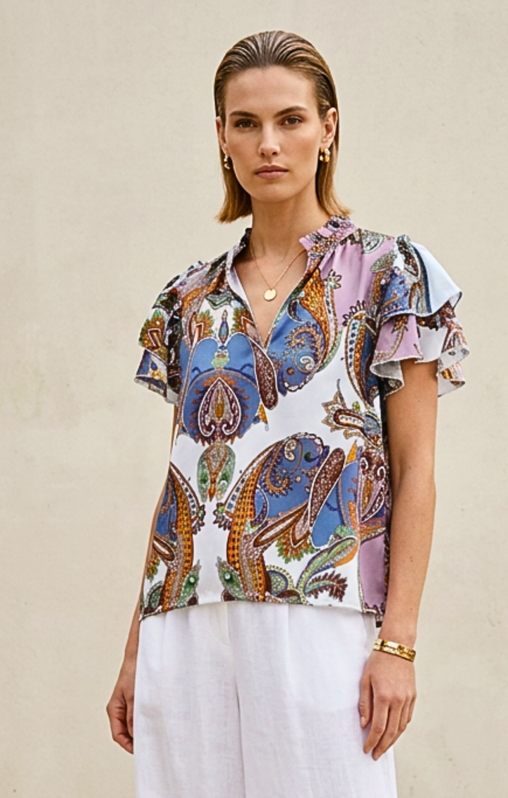 Cali Ruffle Sleeve Top